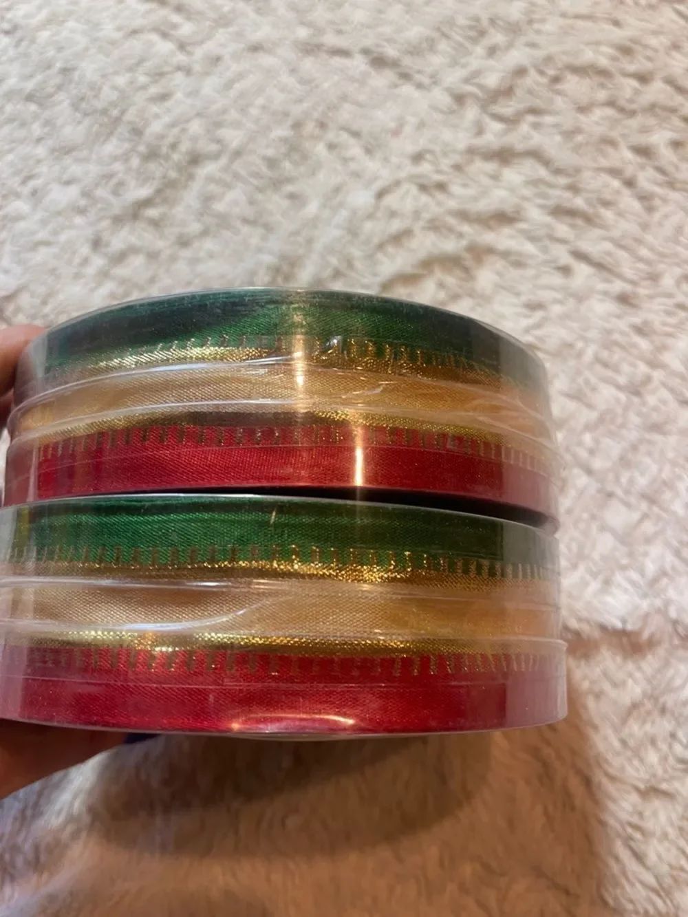 Holiday Ribbon Spool - Red, Gold, Green - Picture 3 of 4